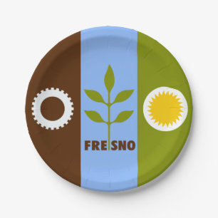 Vlag van de stad Fresno, Californië Papieren borde Bordje