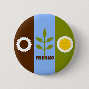 Vlag van de stad Fresno, Californië Pinback Button