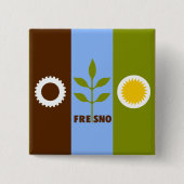 Vlag van de stad Fresno, Californische Button (Voorkant)