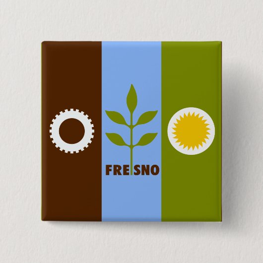 Vlag van de stad Fresno, Californische Button (Voorkant)