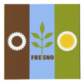 Vlag van de stad Fresno, Californische kubus (Voorkant)