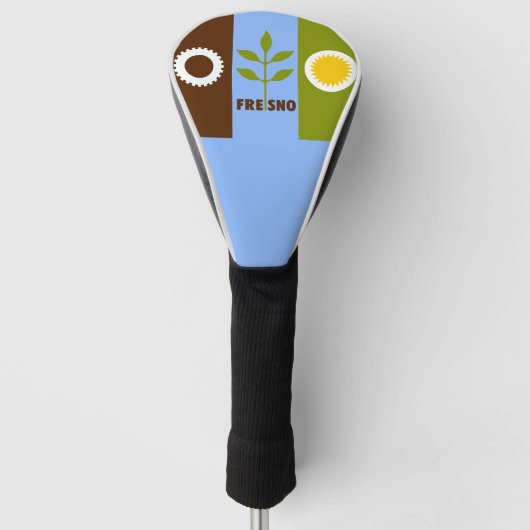 Vlag van de stad Fresno Golf Head Hoesje Golfheadcover (Voorkant)