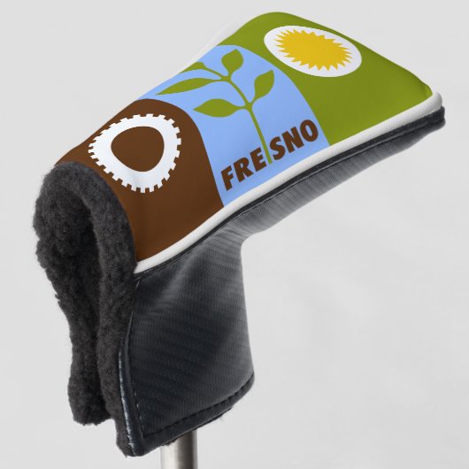 Vlag van de stad Fresno Golf Head Hoesje Golfheadcover (3/4 voorkant)