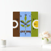 Vlag van de stad Fresno Square Wall Clock Vierkante Klok (Huis)