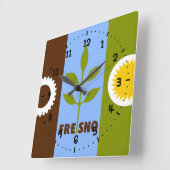 Vlag van de stad Fresno Square Wall Clock Vierkante Klok (Hoek)