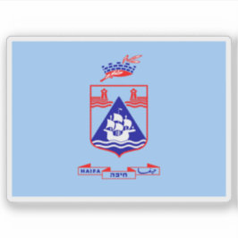 Vlag van de stad Haifa, Israël Sticker