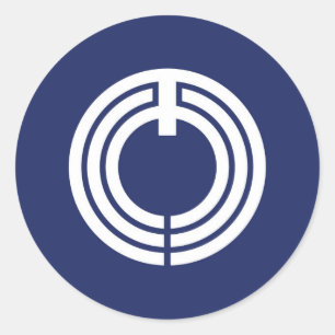 vlag van de stad Hiratsuka Kanagawa prefectuur jap Ronde Sticker