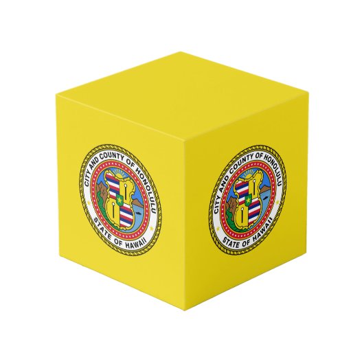Vlag van de stad Honolulu, Hawaii Cube Kubus (Voorkant hoekig)