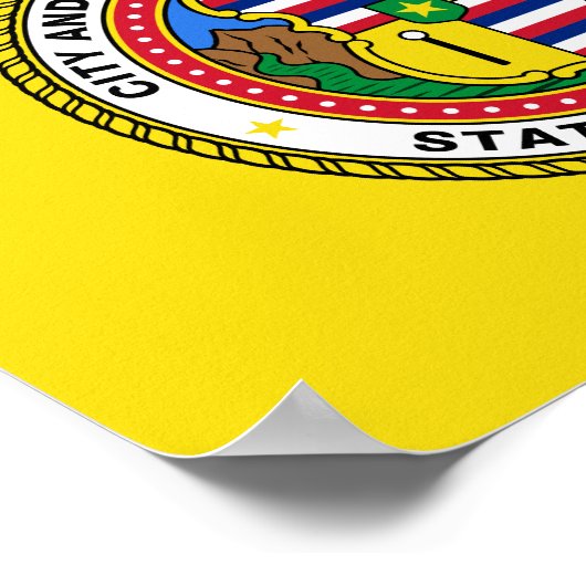 Vlag van de stad Honolulu, Poster Hawaï (Hoek)