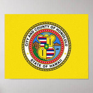 Vlag van de stad Honolulu, Poster Hawaï