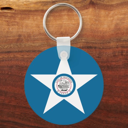Vlag van de stad Houston, Sleutelhanger Texas (Voorkant)
