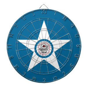 Vlag van de stad Houston, Texas Dartbord Met Dart
