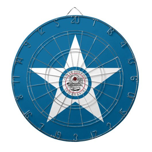 Vlag van de stad Houston, Texas Dartbord Met Dart (Voorkant)