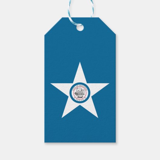 Vlag van de stad Houston, Texas Gift Labels Cadeaulabel (Voorkant)