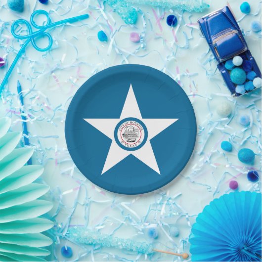 Vlag van de stad Houston, Texas Paper Borden Papieren Bordje (Feest)