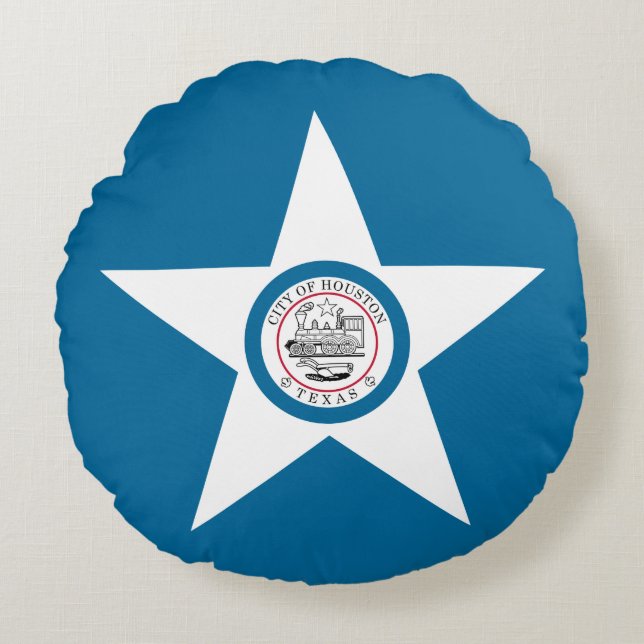Vlag van de stad Houston, Texas Ronde Kussen (Voorkant)