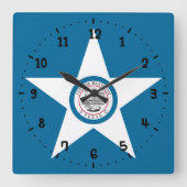 Vlag van de stad Houston, Texas Square Wall Clock Vierkante Klok (Voorkant)