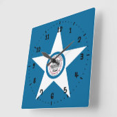 Vlag van de stad Houston, Texas Square Wall Clock Vierkante Klok (Hoek)