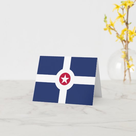 Vlag van de stad Indianapolis Kaart (Gele Bloem)