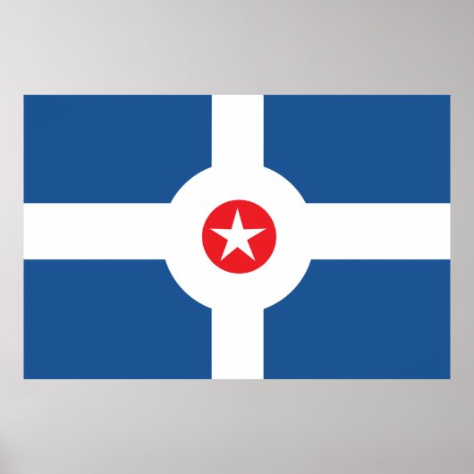Vlag van de stad Indianapolis Poster (Voorkant)
