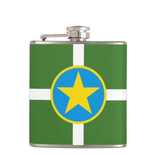 Vlag van de stad Jackson, Mississippi Hip Flask Heupfles (Voorkant)