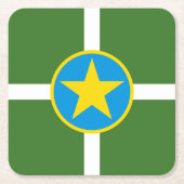 Vlag van de stad Jackson, Mississippi Square Paper Kartonnen Onderzetters (Voorkant)