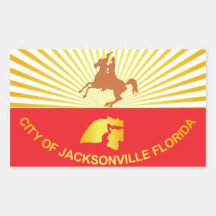 vlag van de stad Jacksonville Rechthoekige Sticker