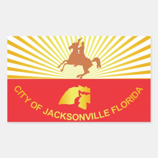 vlag van de stad Jacksonville Rechthoekige Sticker (Voorkant)