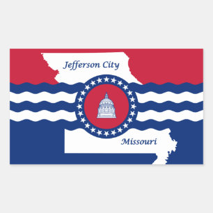 Vlag van de stad Jefferson, Missouri, rechthoekige Sticker