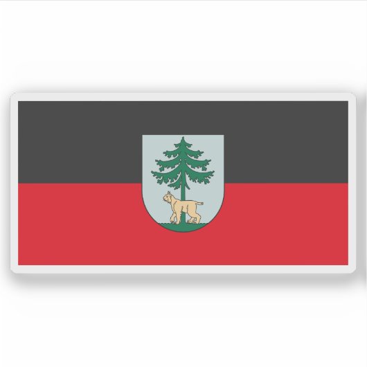 Vlag van de stad Jēkabpils, Letland Sticker (Voorkant)