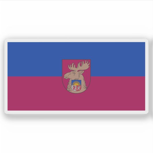Vlag van de stad Jelgava, Letland Sticker (Voorkant)