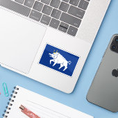 Vlag van de stad Kingswinford, Engeland Sticker (Laptop met iPhone)