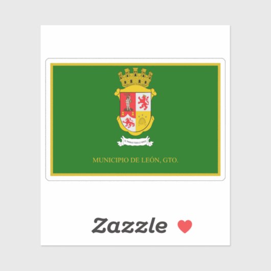 Vlag van de stad León, Guanajuato, Mexico Sticker (Vel)