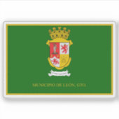 Vlag van de stad León, Guanajuato, Mexico Sticker (Voorkant)