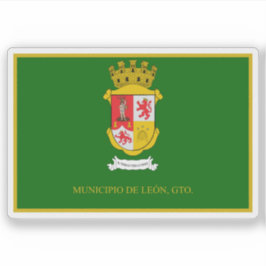 Vlag van de stad León, Guanajuato, Mexico Sticker