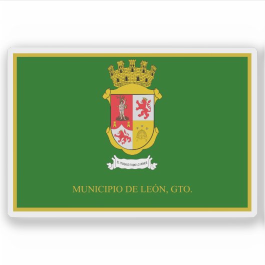 Vlag van de stad León, Guanajuato, Mexico Sticker (Voorkant)