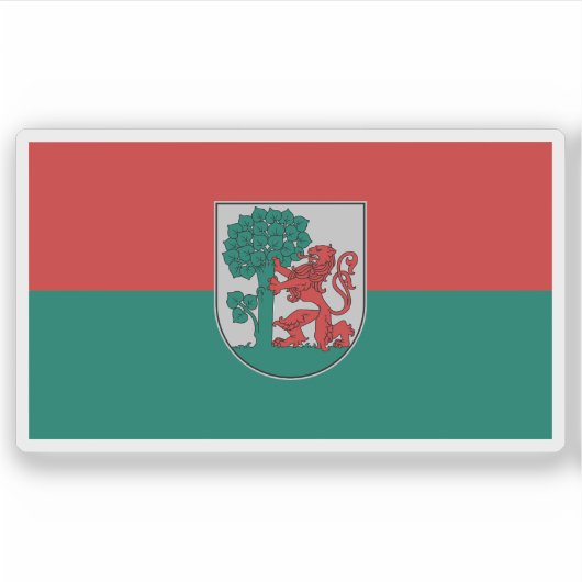 Vlag van de stad Liepāja, Letland Sticker (Voorkant)