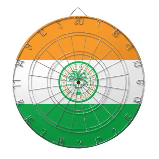 Vlag van de stad Miami (Florida) Dartbord (Voorkant)