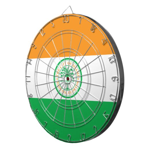 Vlag van de stad Miami (Florida) Dartbord (Voorkant Rechts)