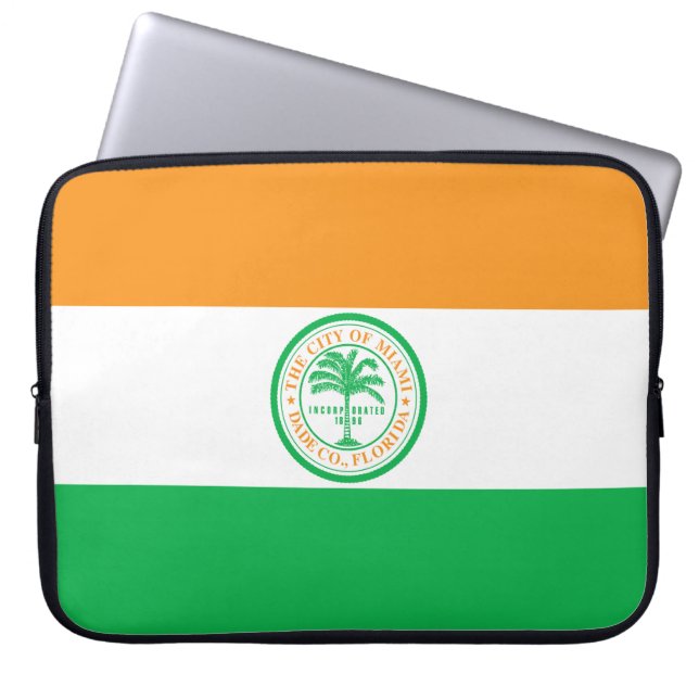 Vlag van de stad Miami (Florida) Laptop Sleeve (Voorkant)
