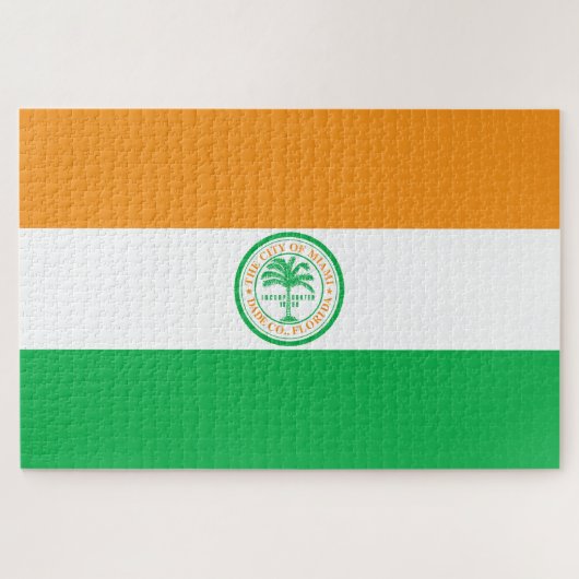 Vlag van de stad Miami (Florida) Legpuzzel (Horizontaal)