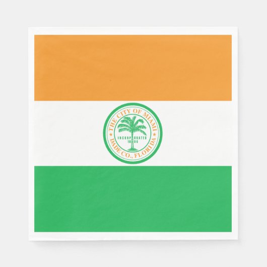 Vlag van de stad Miami (Florida) Servet (Voorkant)