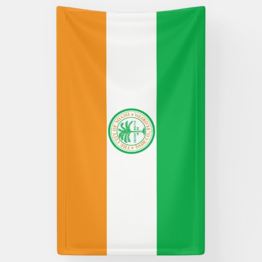 Vlag van de stad Miami (Florida) Spandoek (Verticaal)