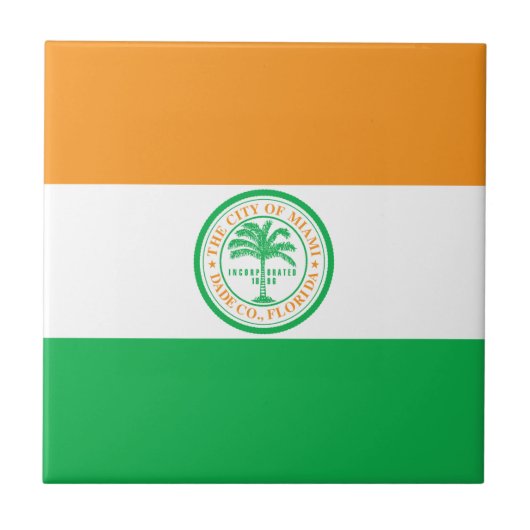 Vlag van de stad Miami (Florida) Tegeltje (Voorkant)