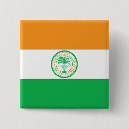Vlag van de stad Miami (Florida) Vierkante Button 5,1 Cm
