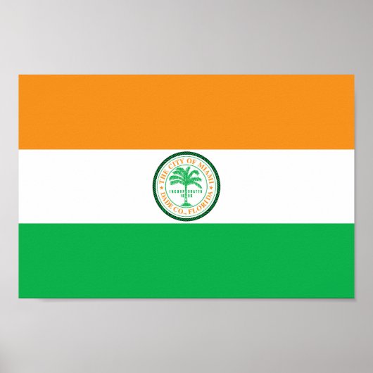 Vlag van de stad Miami Poster (Voorkant)