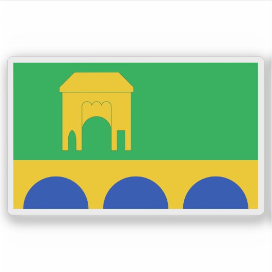 Vlag van de stad Monmouth, Wales Sticker (Voorkant)