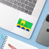 Vlag van de stad Monmouth, Wales Sticker (Laptop met iPhone)