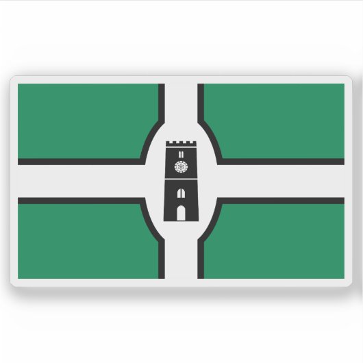 Vlag van de stad Newton Abbot, Engeland Sticker (Voorkant)