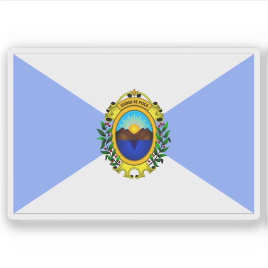 Vlag van de stad Pisco, Peru Sticker (Voorkant)